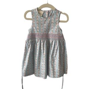 Vintage Laura Ashley Mother and Child Smocked Blue and Pink Floral Dress…